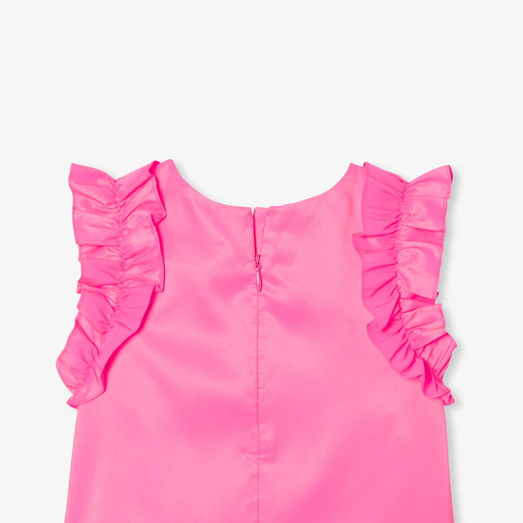 Girl taffeta top - Neon Pink