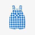 Short Dungarees Baby Boy in Vichy - White/Light Blue