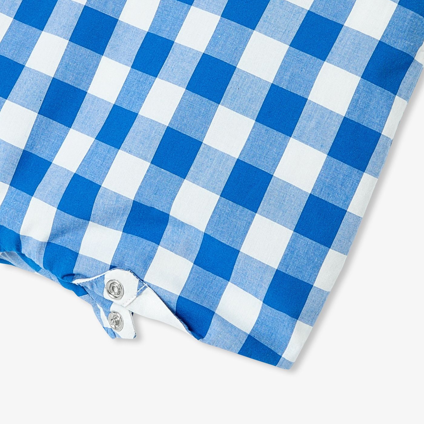 Short Dungarees Baby Boy in Vichy - White/Light Blue