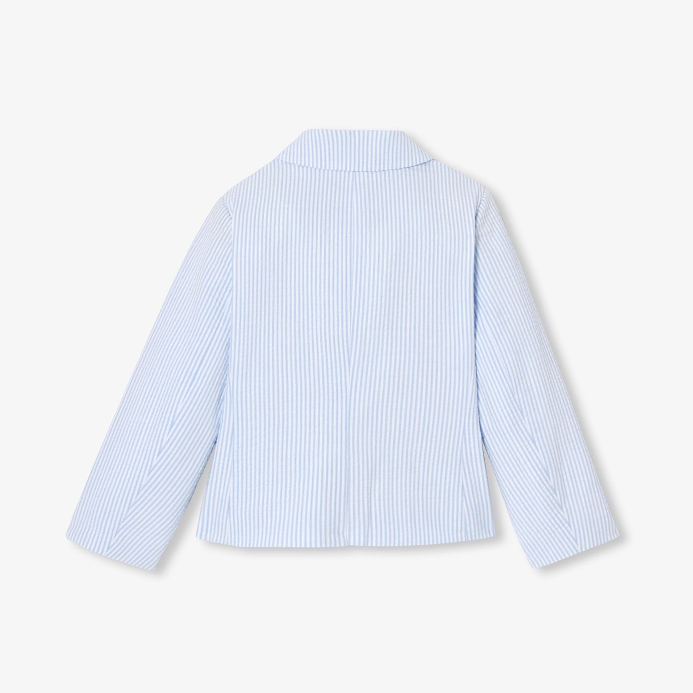 Jacket in Seersucker Girl - White/Light Blue