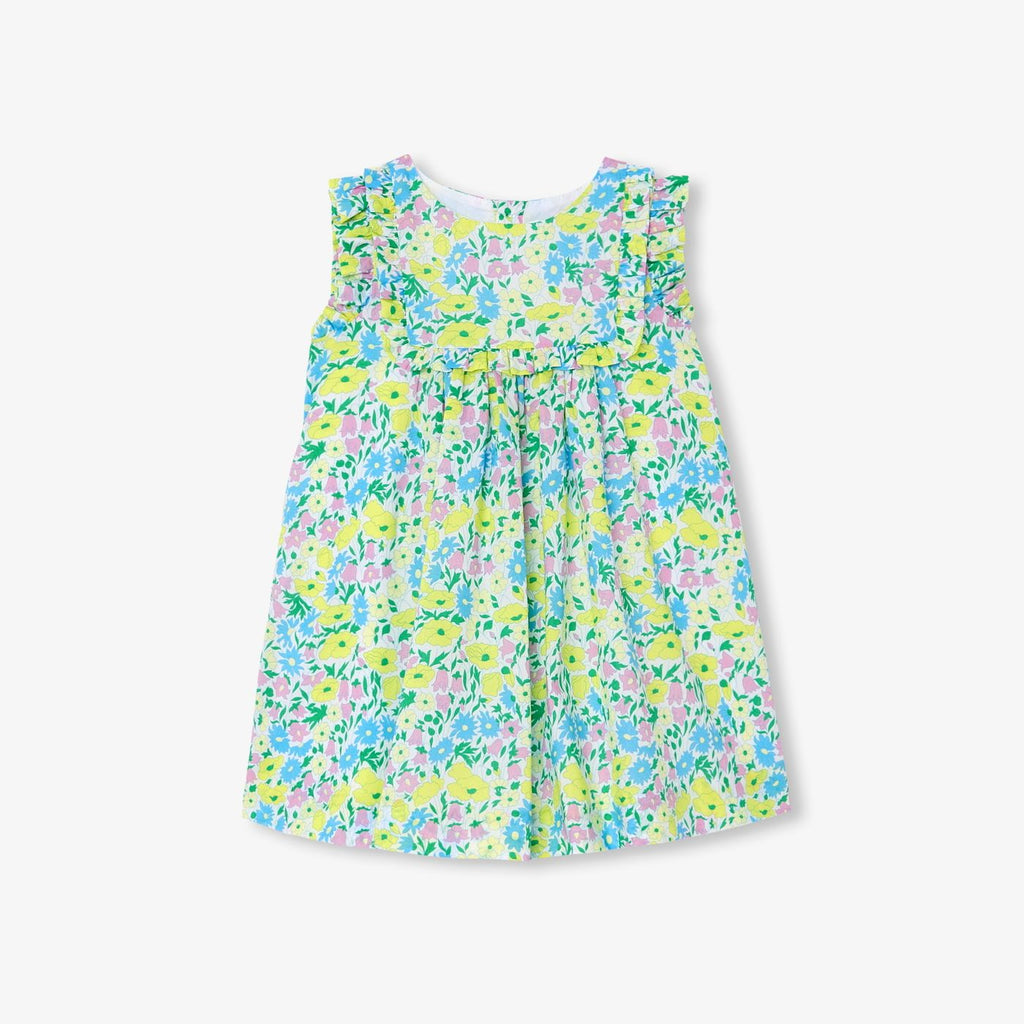 Dress in Liberty Fabric Baby Girl - White/Multicolour