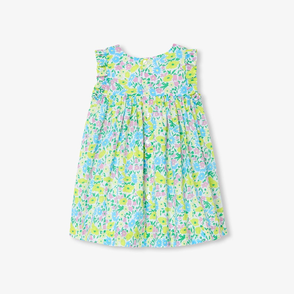 Dress in Liberty Fabric Baby Girl - White/Multicolour