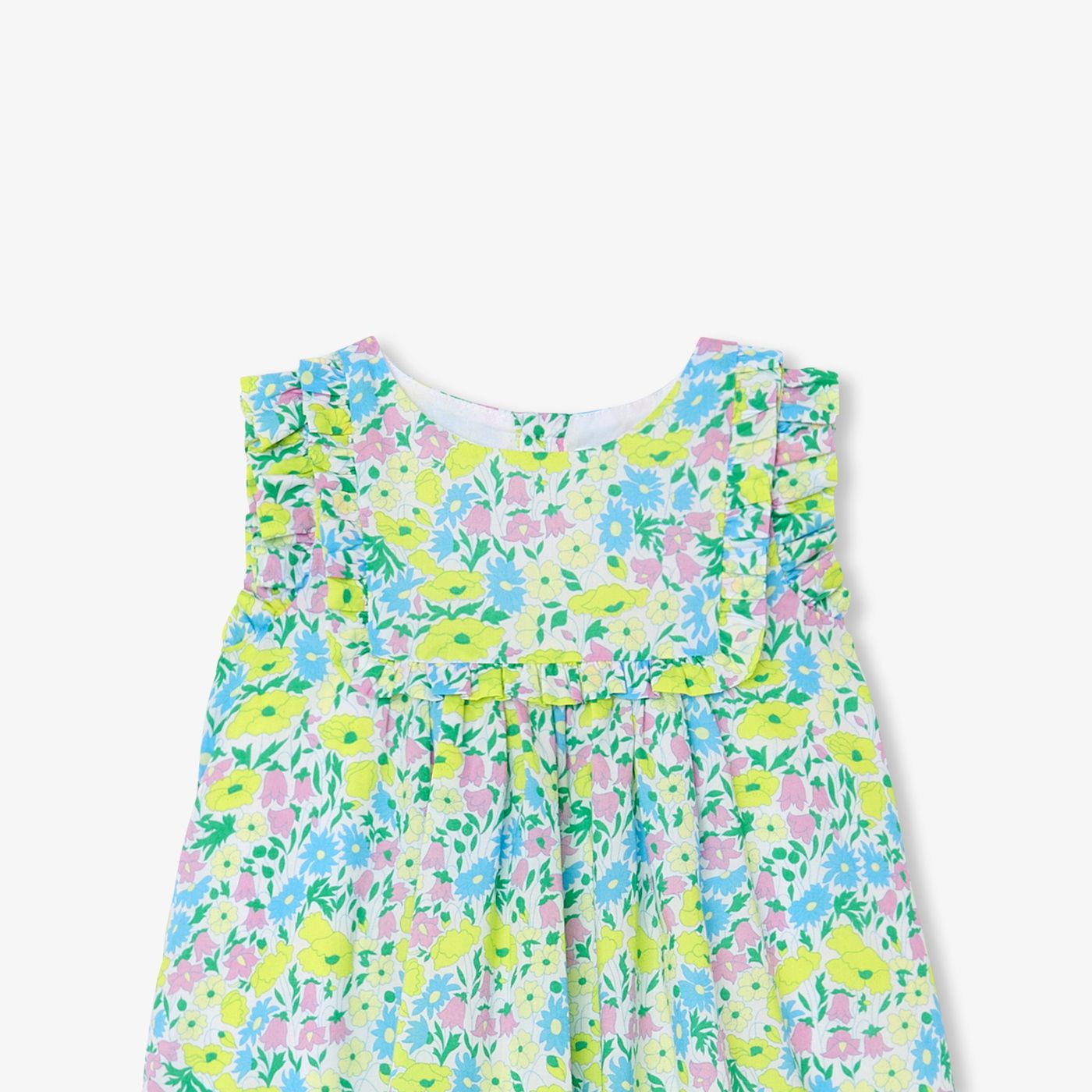 Dress in Liberty Fabric Baby Girl - White/Multicolour