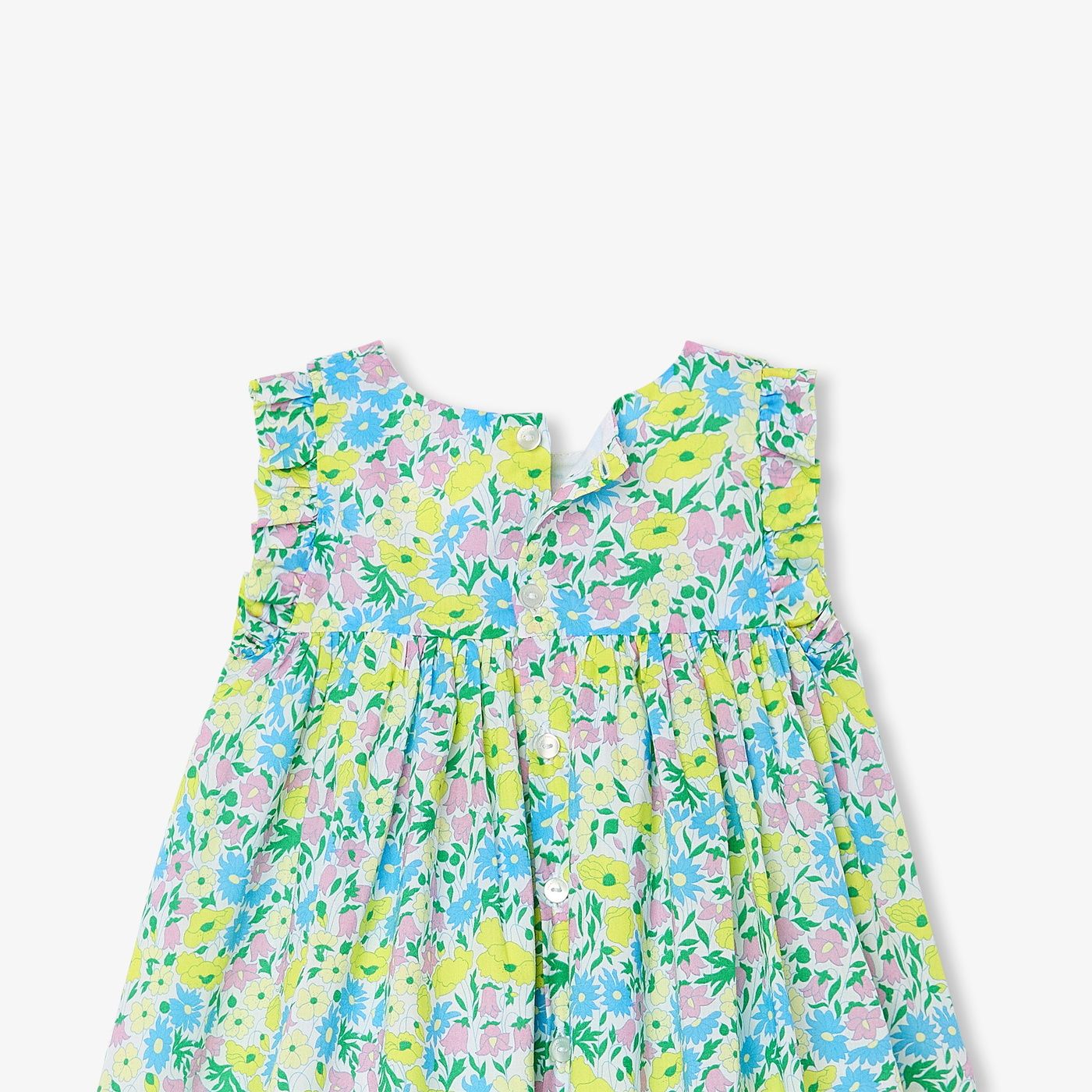 Dress in Liberty Fabric Baby Girl - White/Multicolour