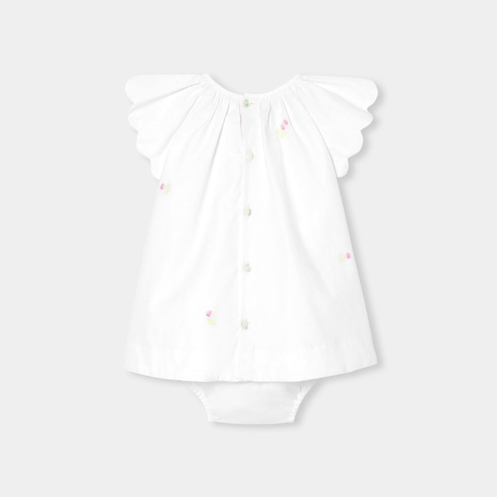 Baby girl poplin dress - White/Multicolour