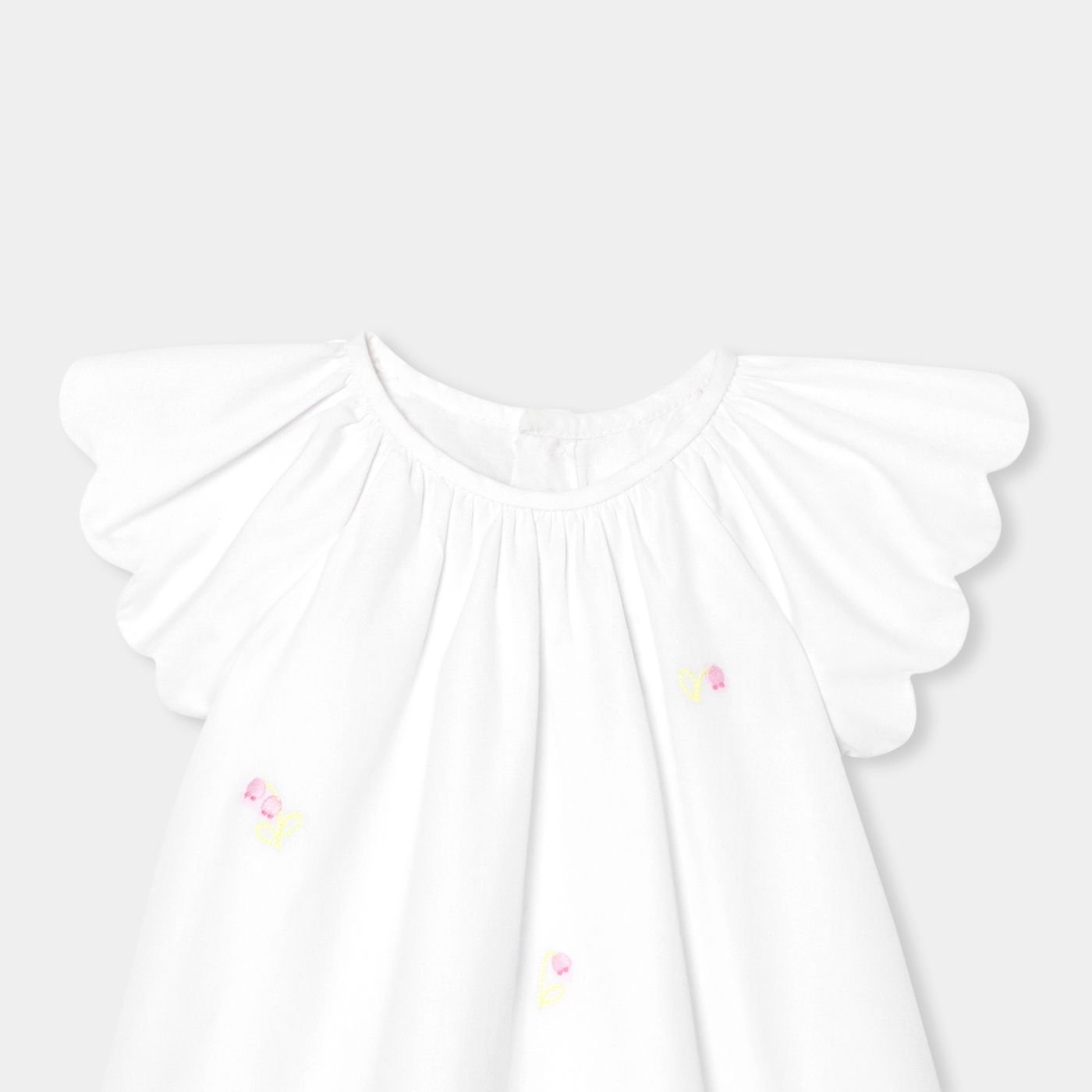 Baby girl poplin dress - White/Multicolour