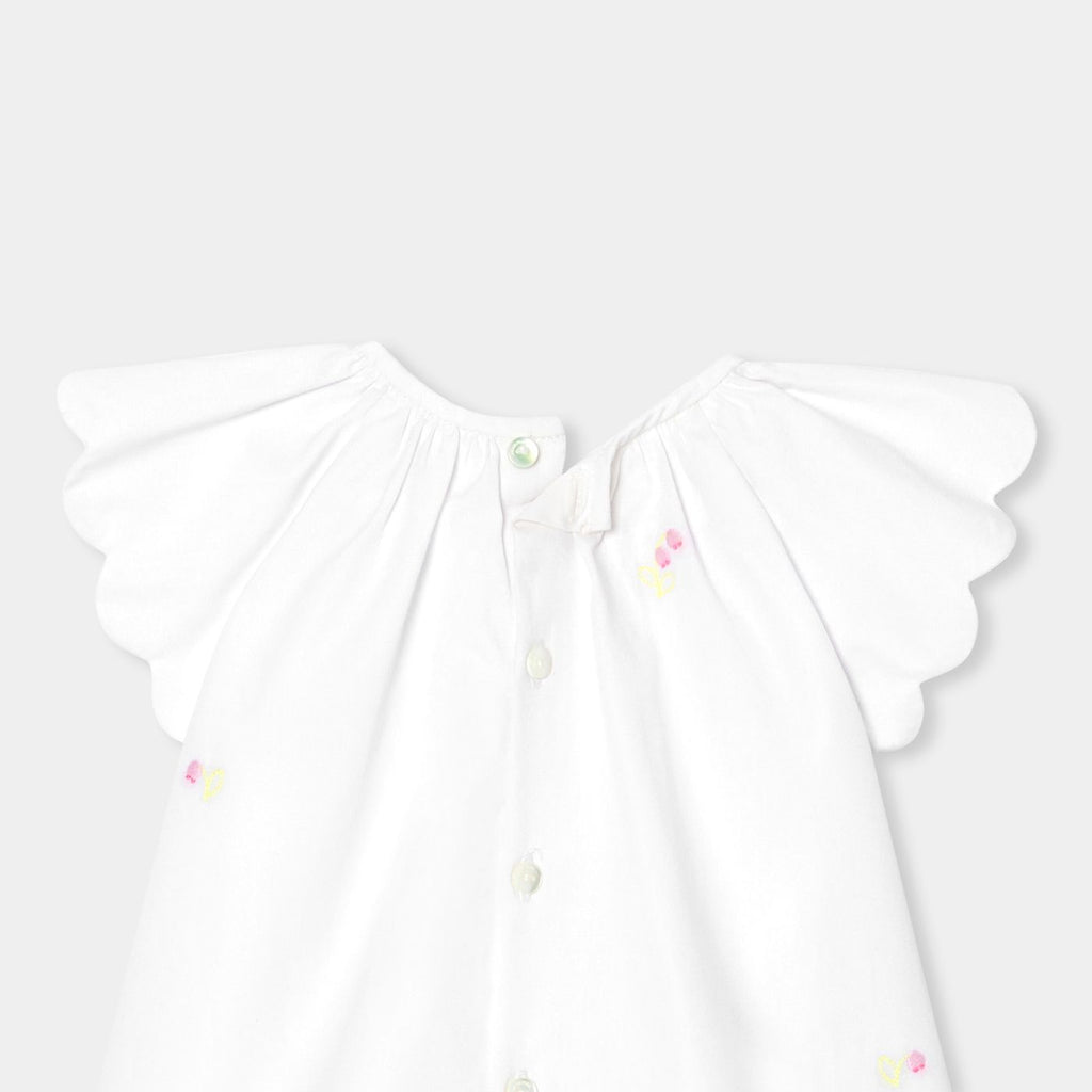 Baby girl poplin dress - White/Multicolour