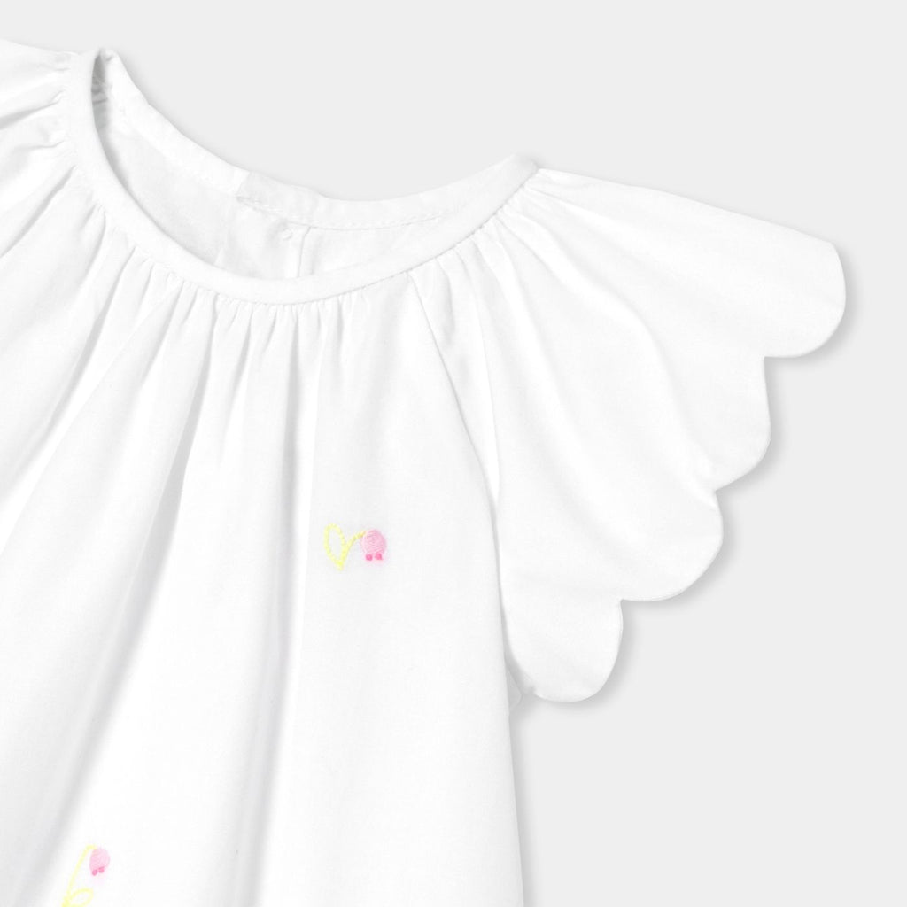 Baby girl poplin dress - White/Multicolour