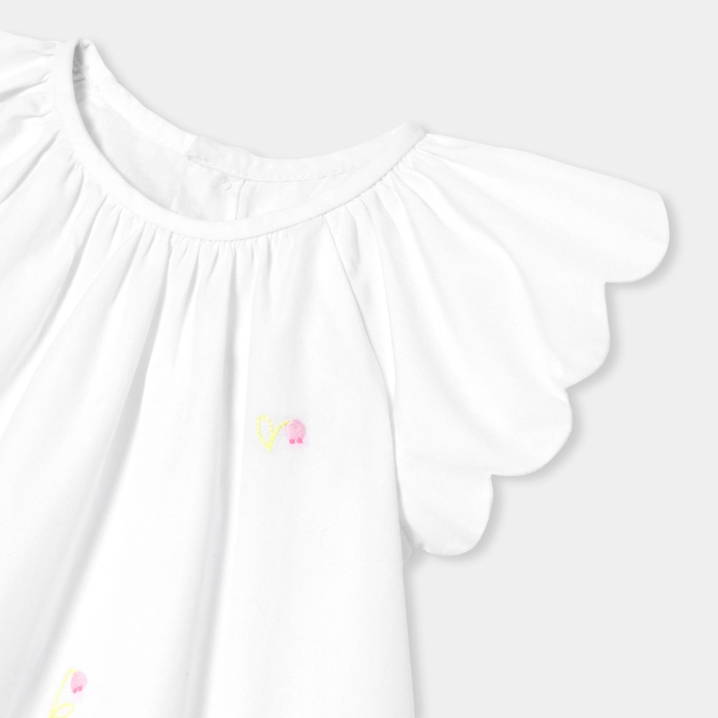 Baby girl poplin dress - White/Multicolour