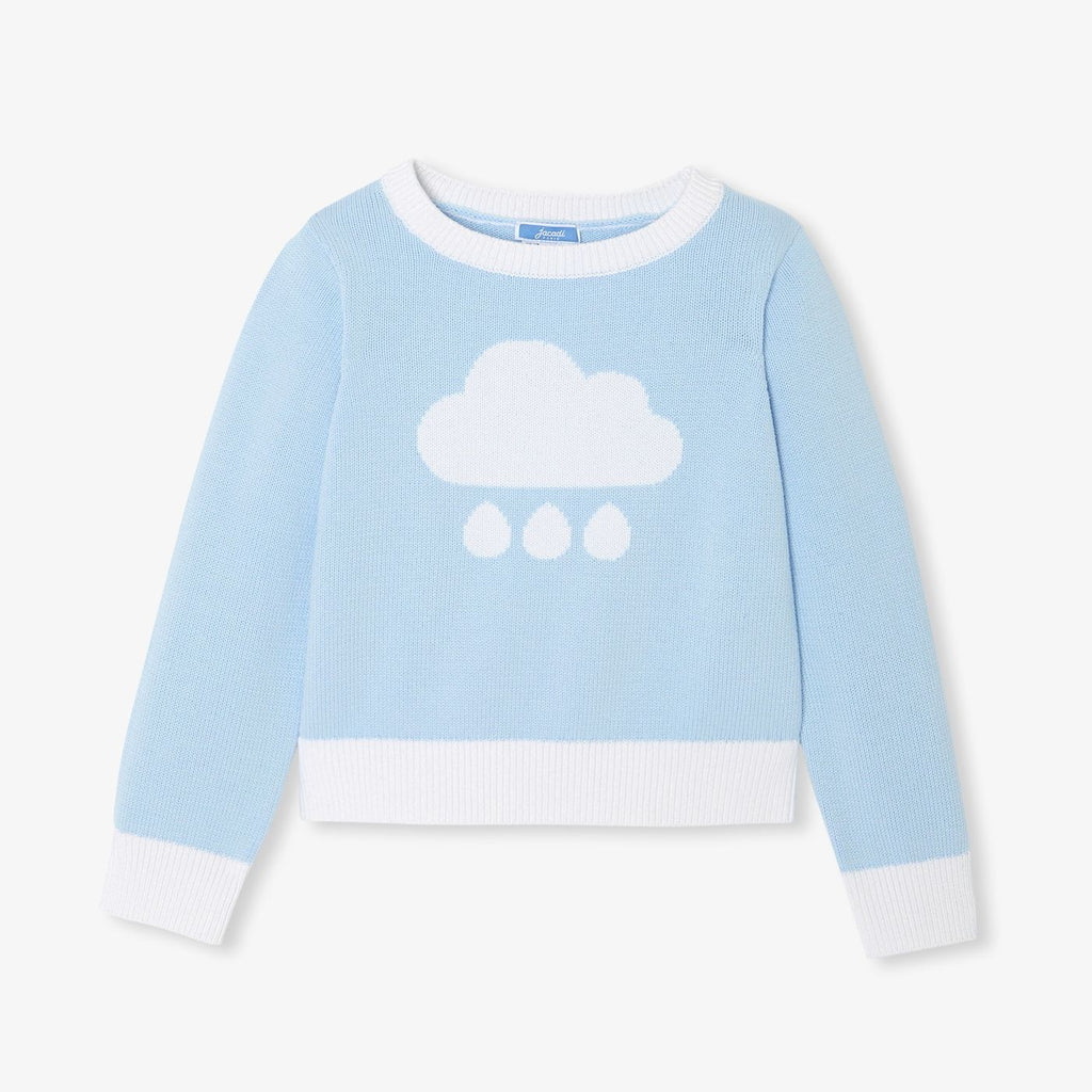 Girl cloud intarsia pullover