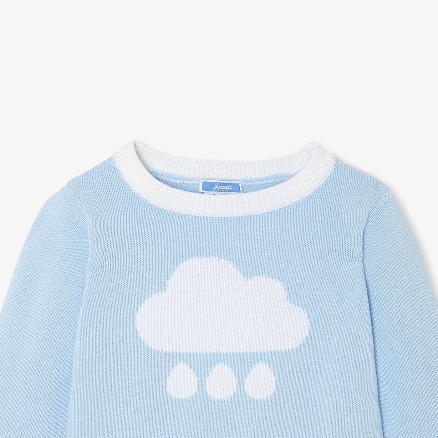 Girl cloud intarsia pullover