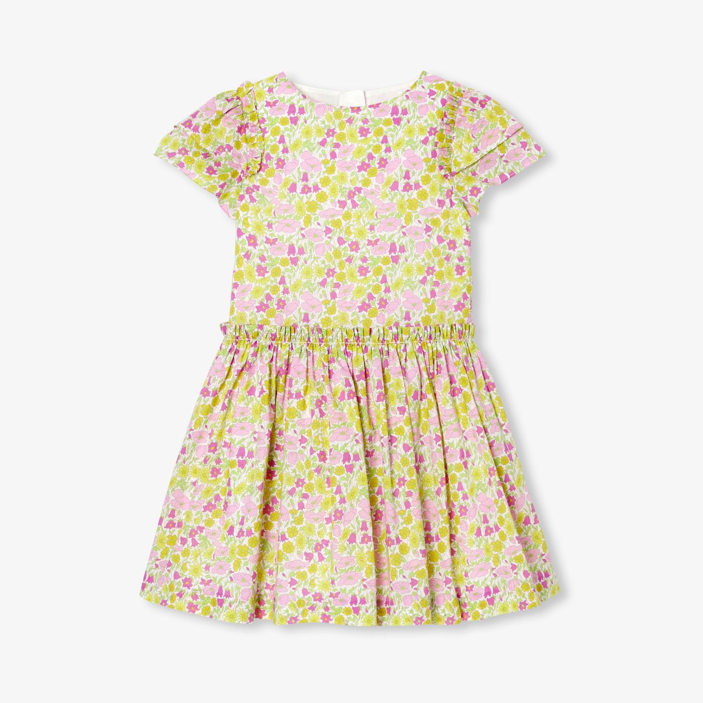 Dress in Liberty Fabric Girl - White/Multicolour
