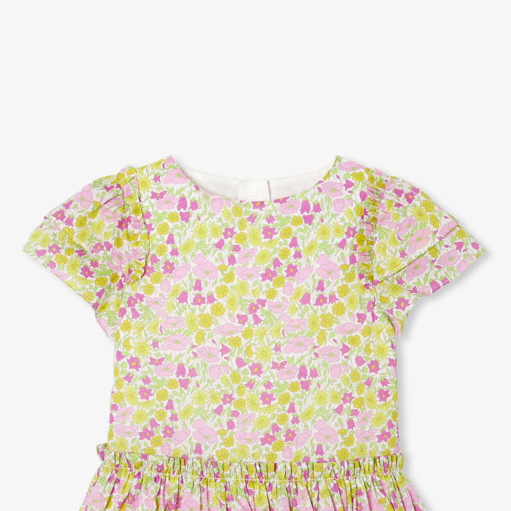 Dress in Liberty Fabric Girl - White/Multicolour