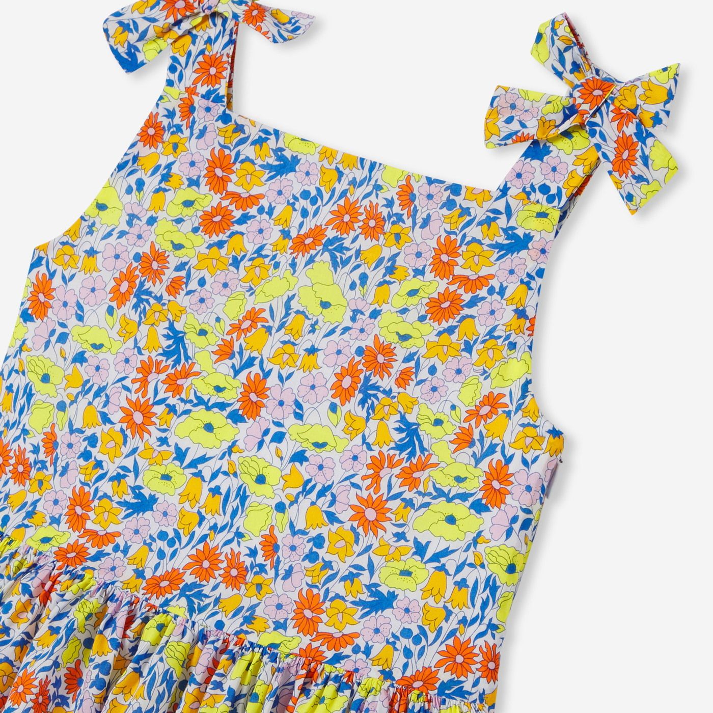 Dress in Liberty Fabric Girl - White/Multicolour