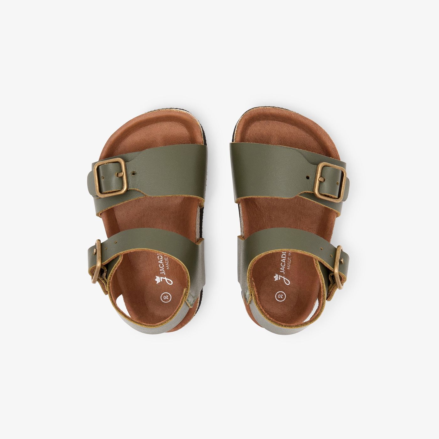 Baby boy leather sandals - Khaki