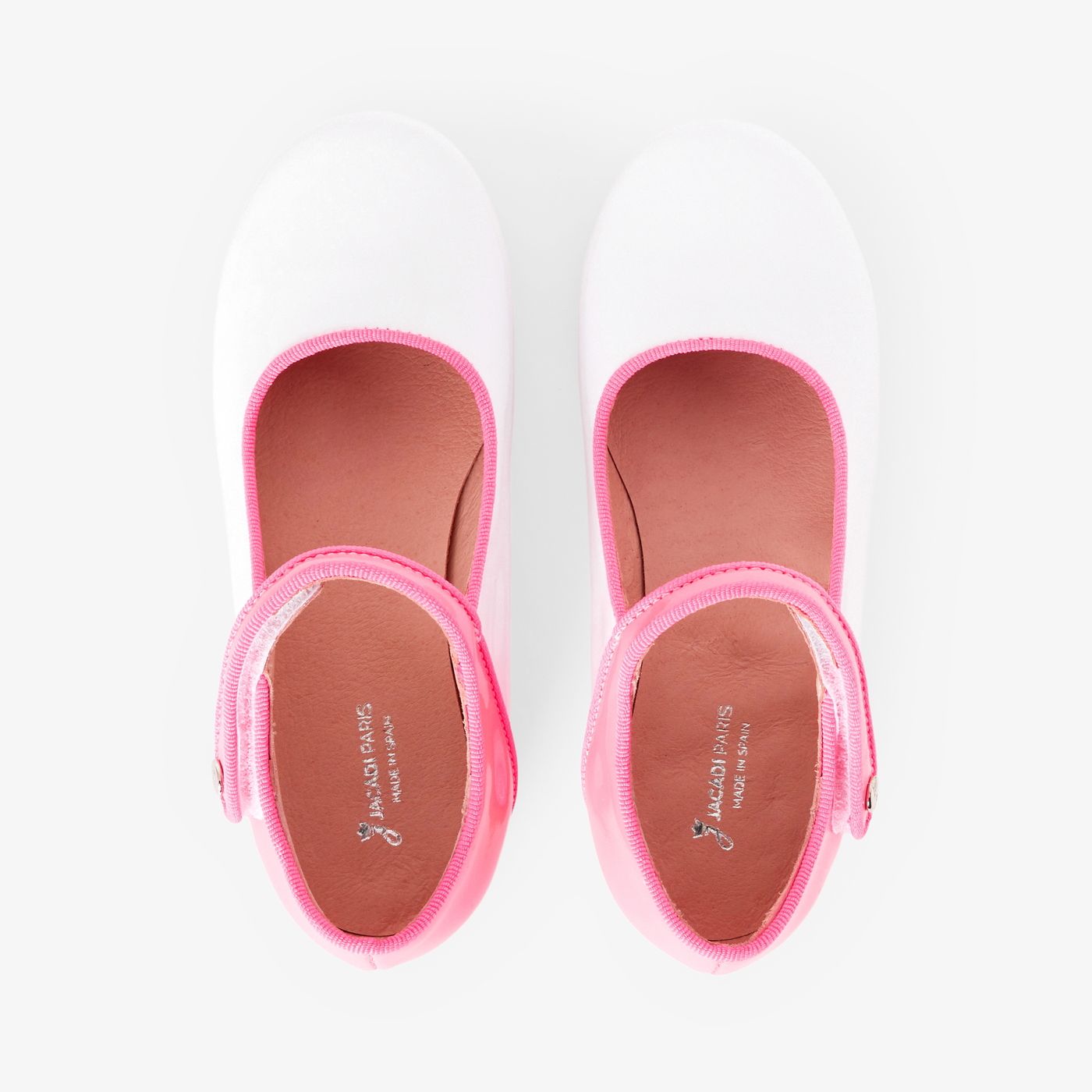 Mary Janes in Patent Leather Girl - White/Pink
