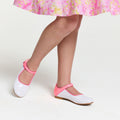 Mary Janes in Patent Leather Girl - White/Pink