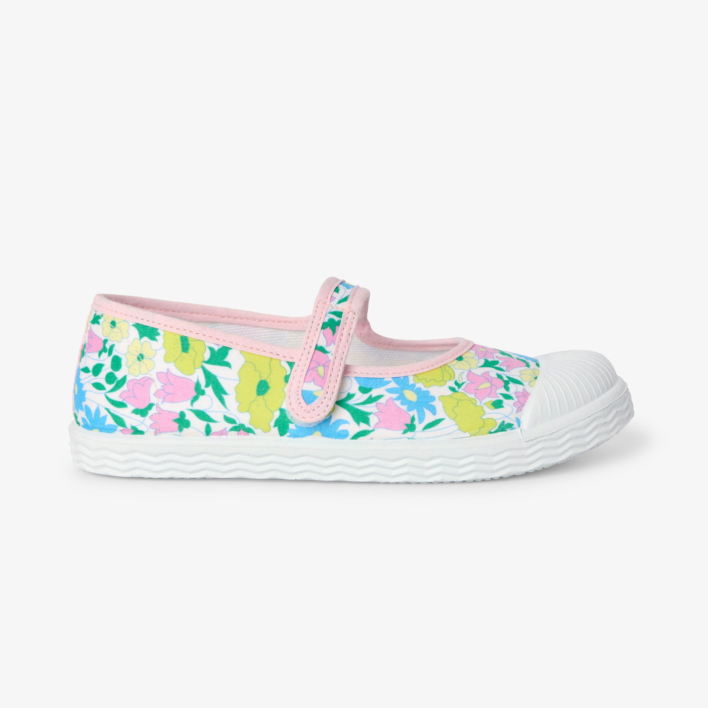 Girl fabric Mary Janes - Green/Multicolour