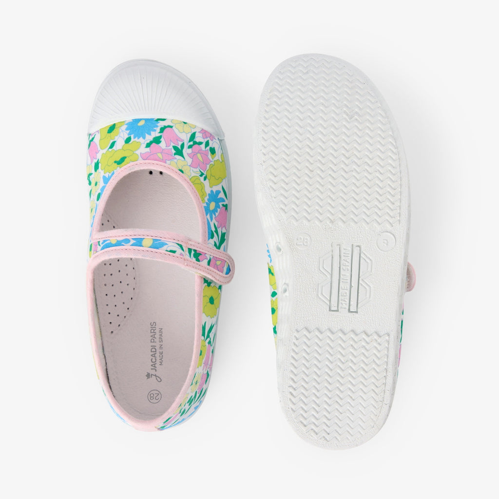 Girl fabric Mary Janes - Green/Multicolour