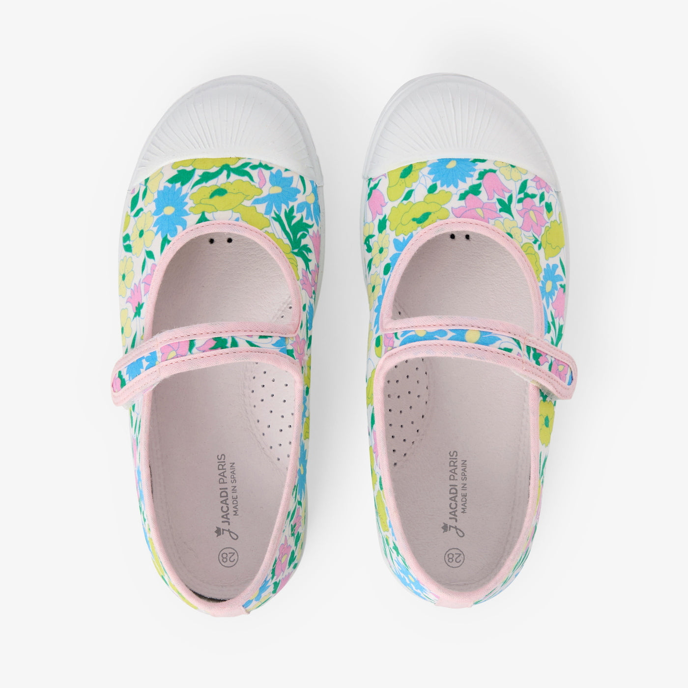 Girl fabric Mary Janes - Green/Multicolour