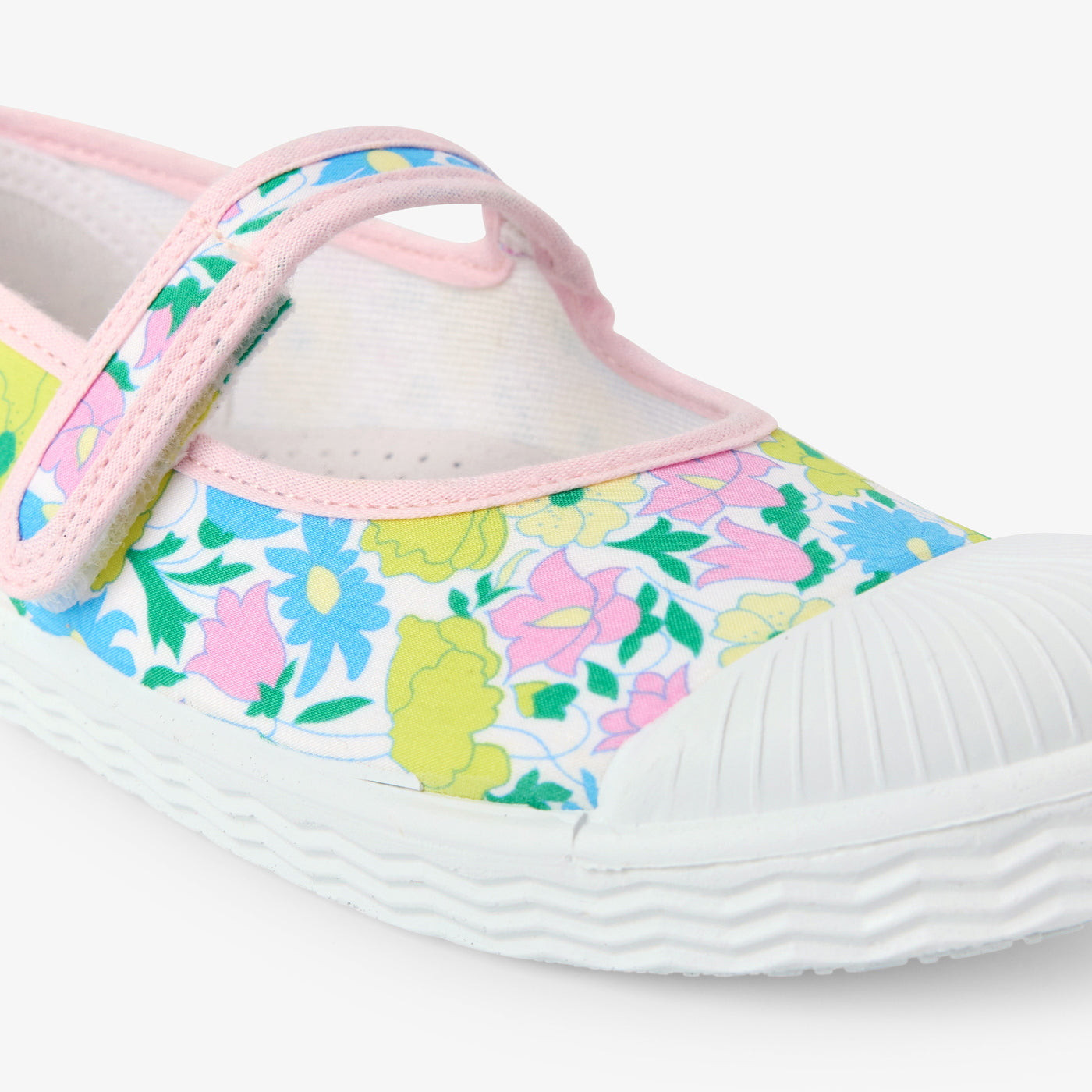 Girl fabric Mary Janes - Green/Multicolour