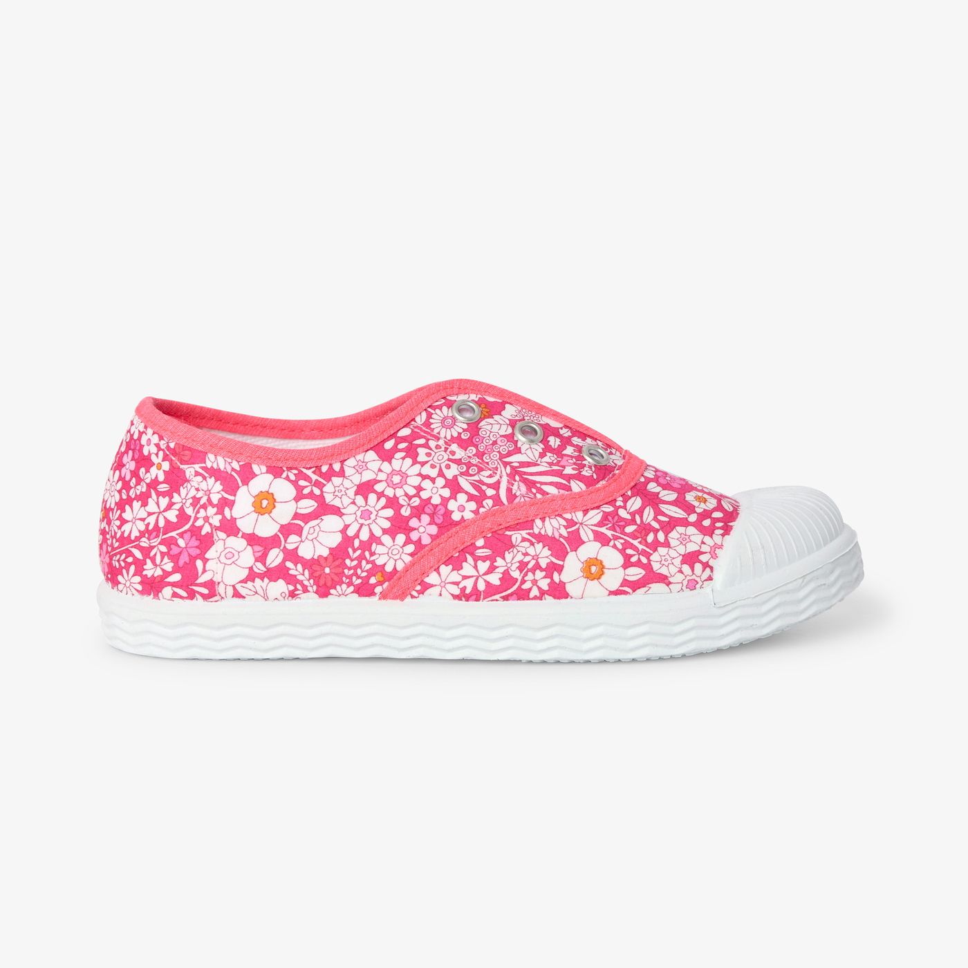 Shoes Tennis in Liberty Fabric Girl - Pink/White