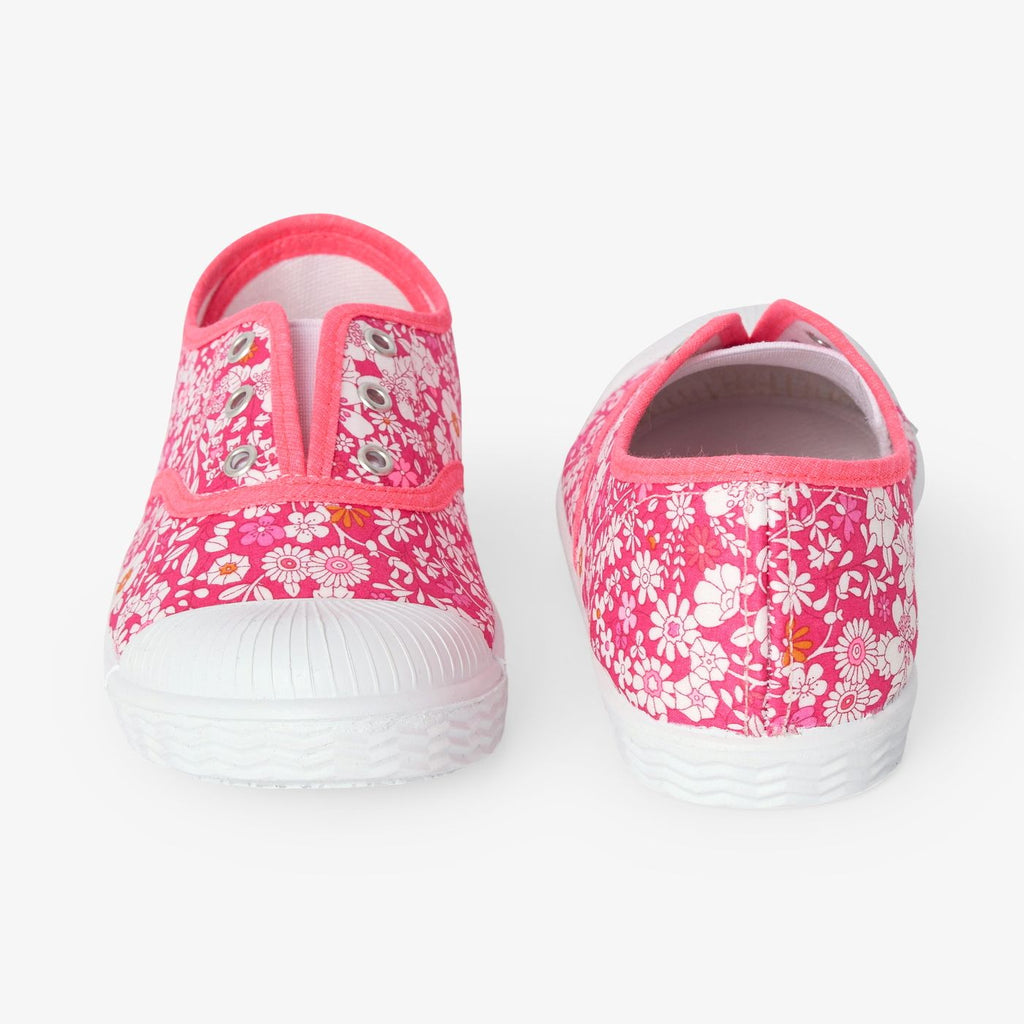 Shoes Tennis in Liberty Fabric Girl - Pink/White
