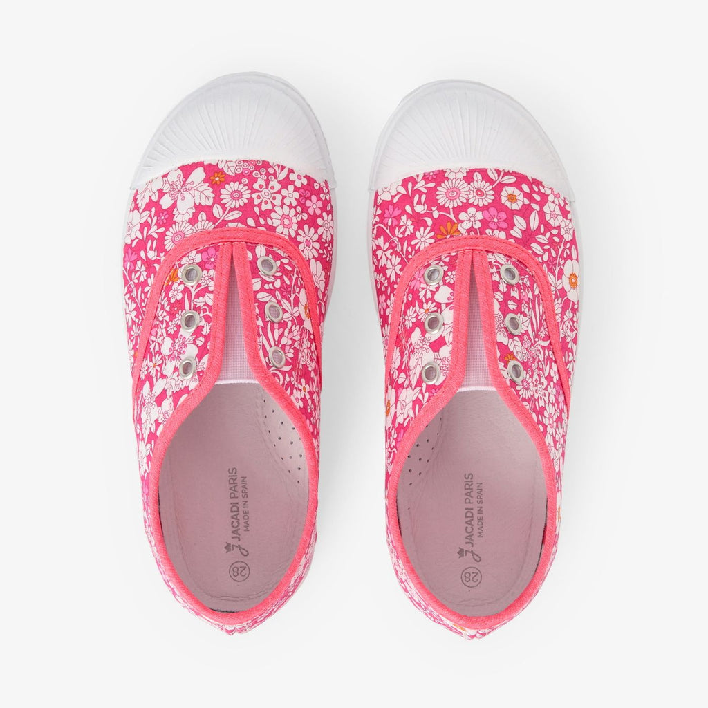 Shoes Tennis in Liberty Fabric Girl - Pink/White