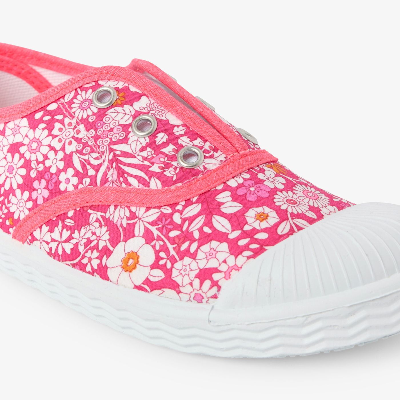 Shoes Tennis in Liberty Fabric Girl - Pink/White