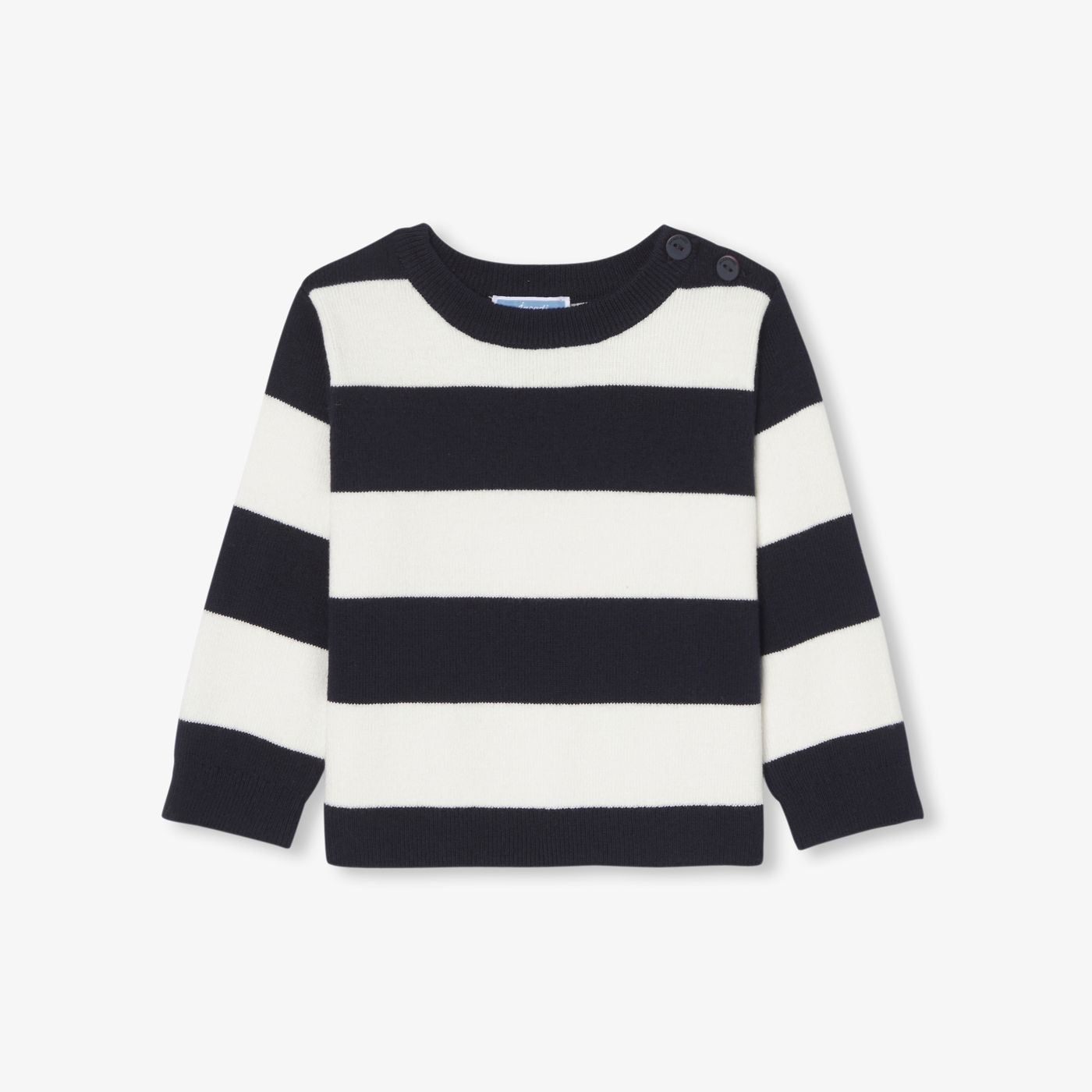 Baby boy striped jumper - White/Navy Blue