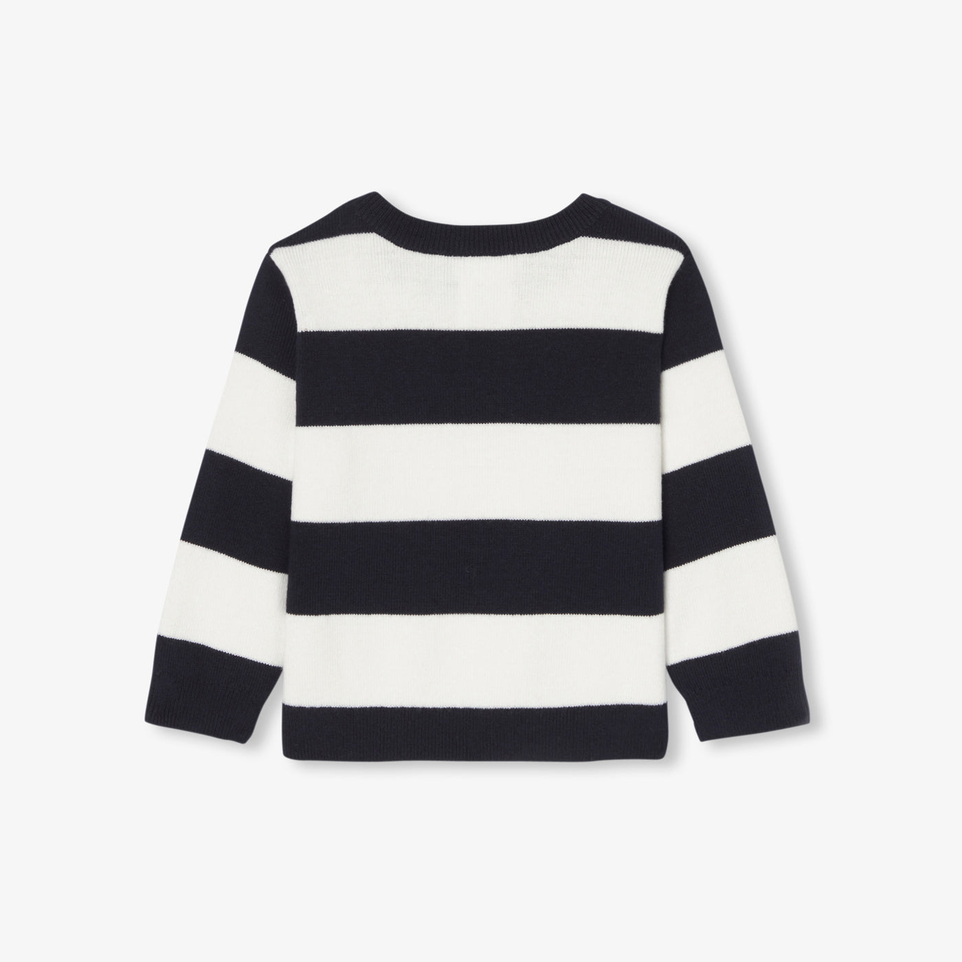 Baby boy striped jumper - White/Navy Blue