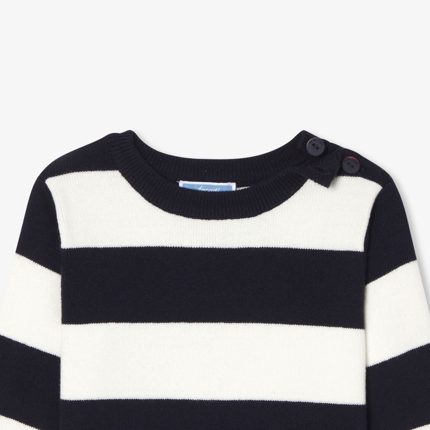Baby boy striped jumper - White/Navy Blue