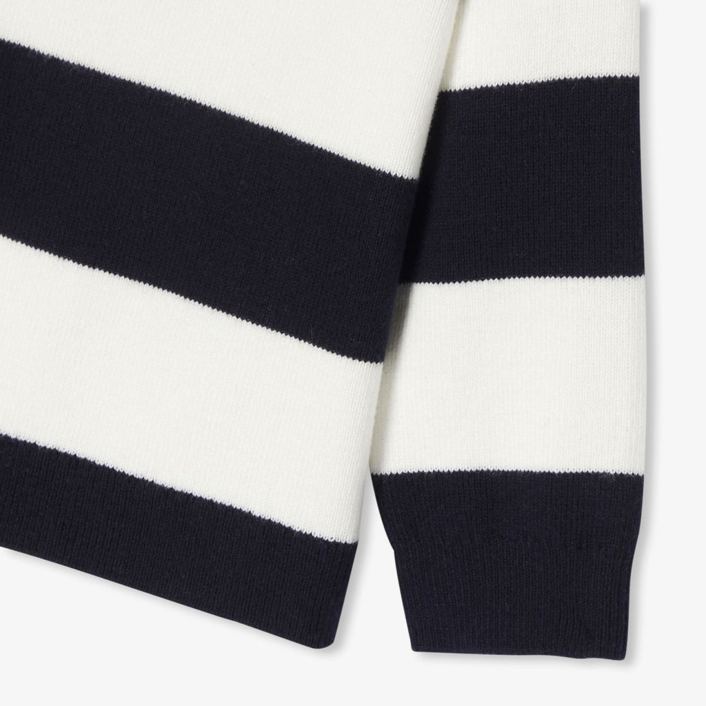 Baby boy striped jumper - White/Navy Blue