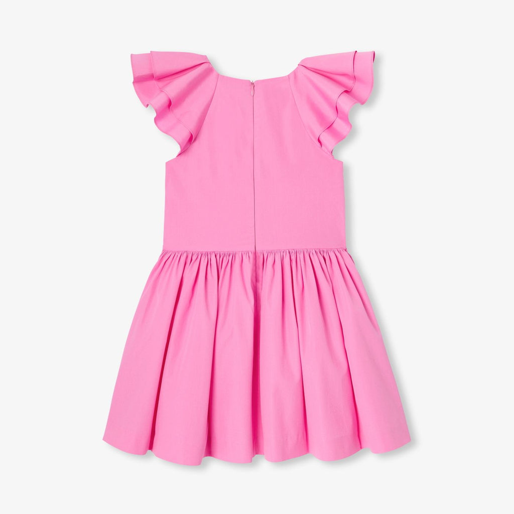 Girl poplin dress - Hollyhock Pink