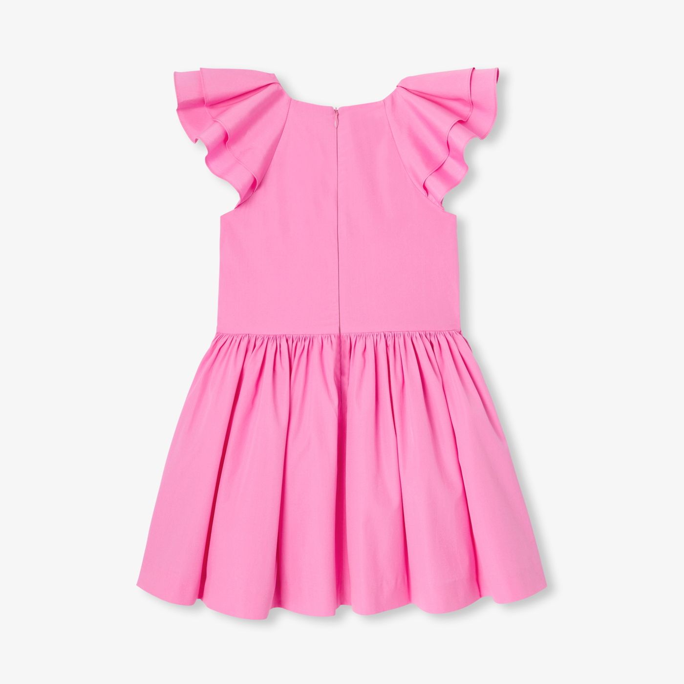 Girl poplin dress - Hollyhock Pink