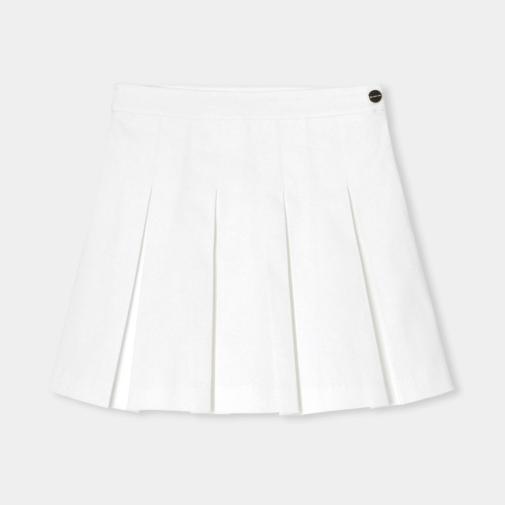 Skirt a Pieghe in Gabardine Girl - Bianco Jacadi