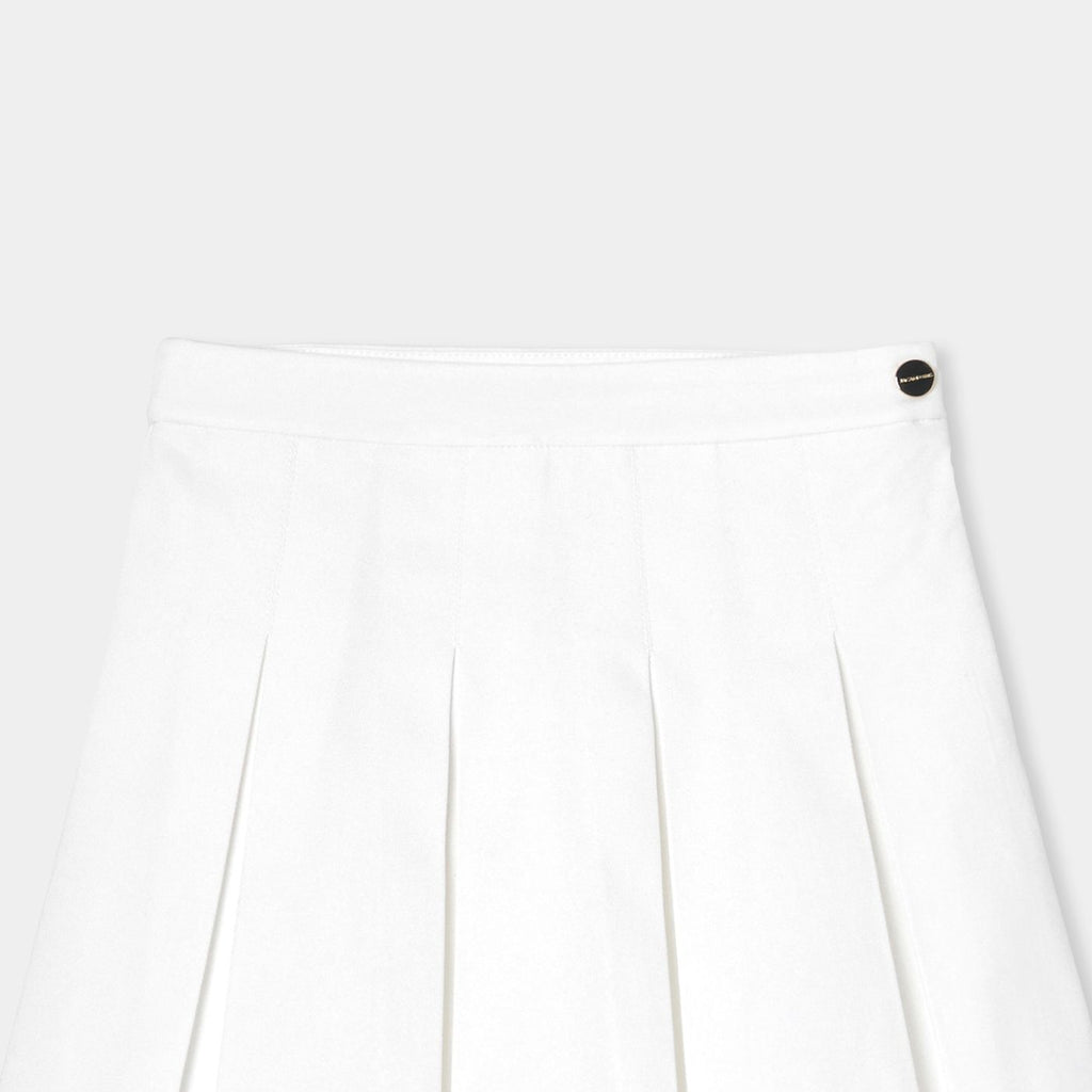 Skirt a Pieghe in Gabardine Girl - Bianco Jacadi