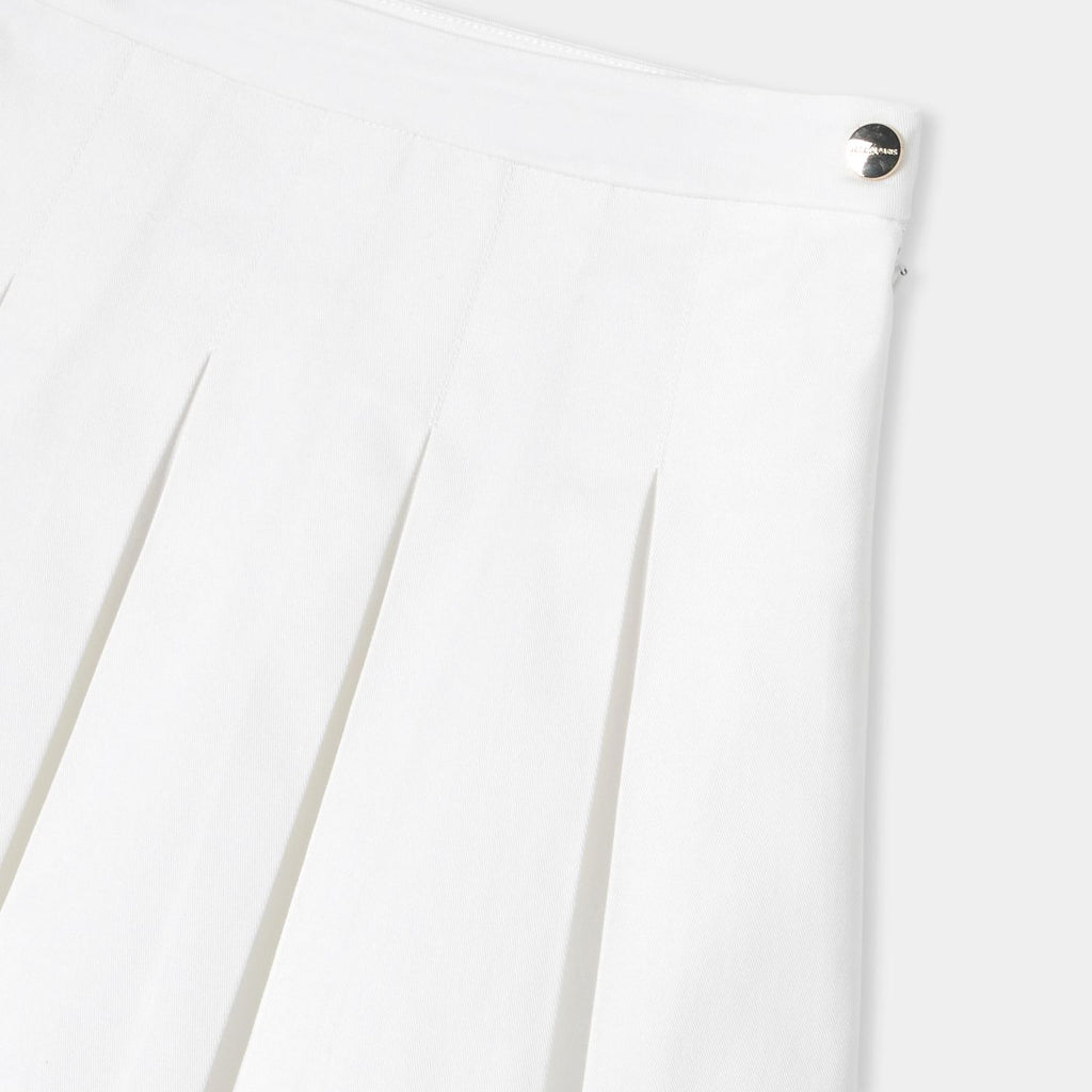 Skirt a Pieghe in Gabardine Girl - Bianco Jacadi