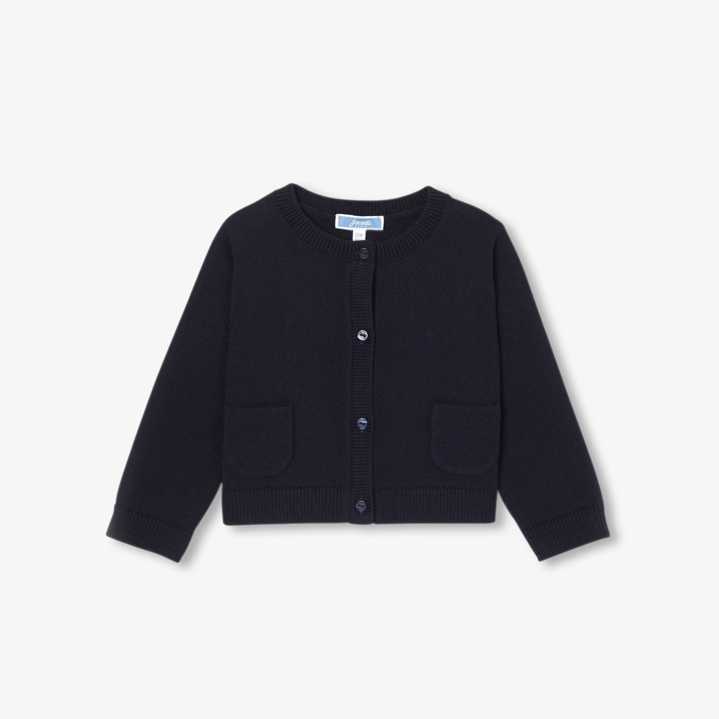 Baby girl cotton and wool cardigan