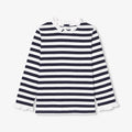 Girl long-sleeved T-shirt - White/Navy Blue