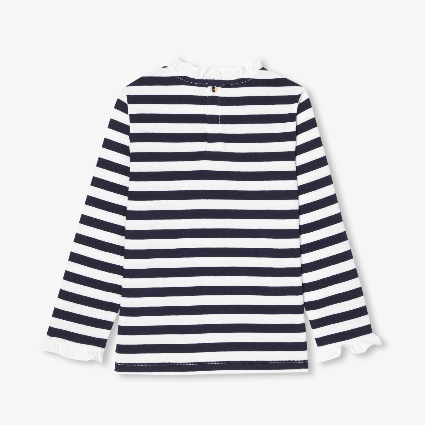 Girl long-sleeved T-shirt - White/Navy Blue