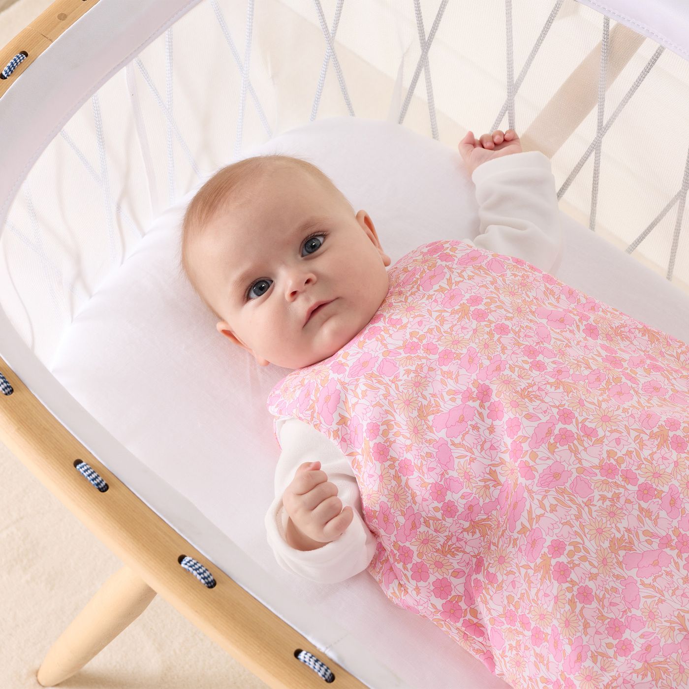 Baby girl Liberty fabric sleeping bag 0-6 months - Pink/Multicolour