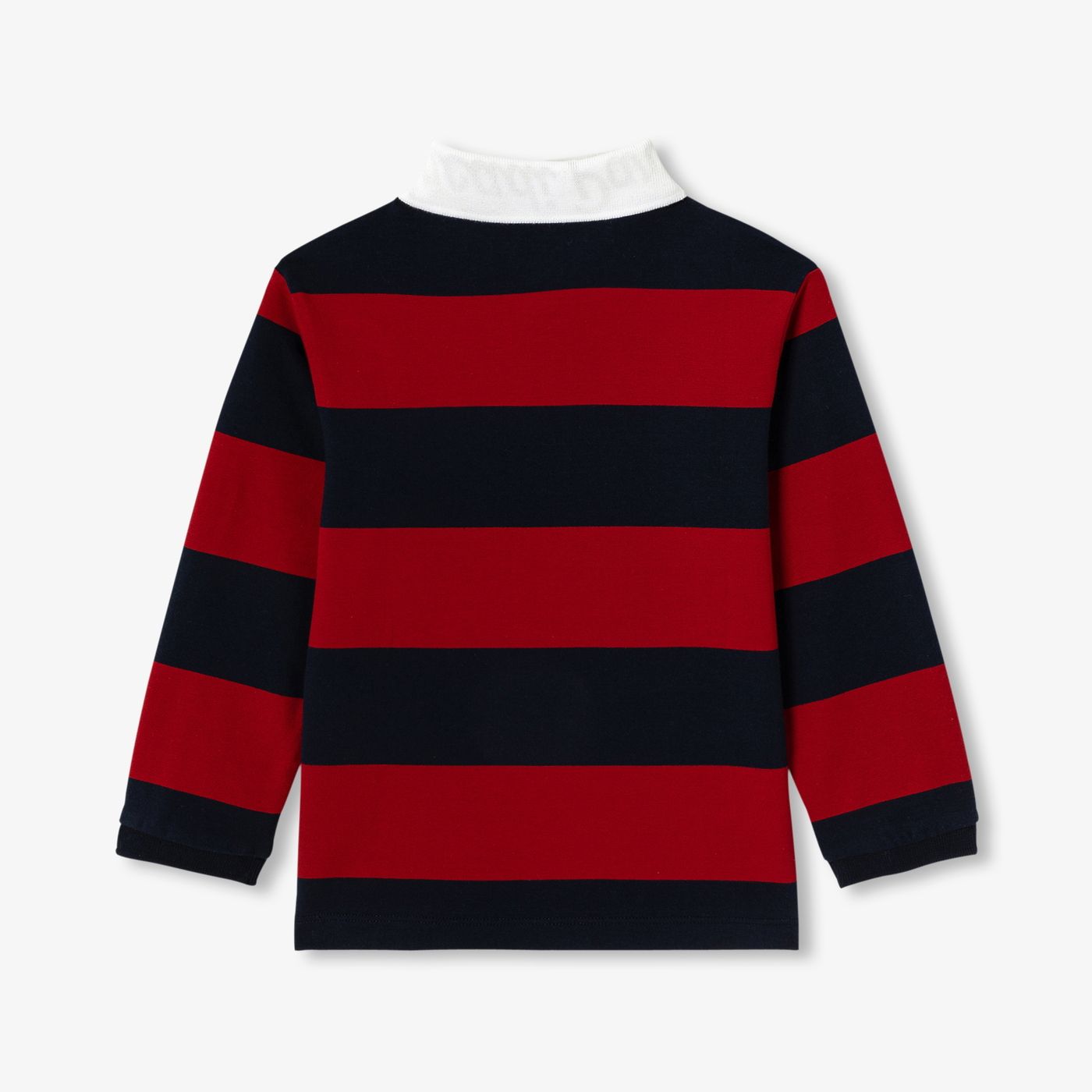 Boy rugby-style polo shirt - Navy Blue/Red