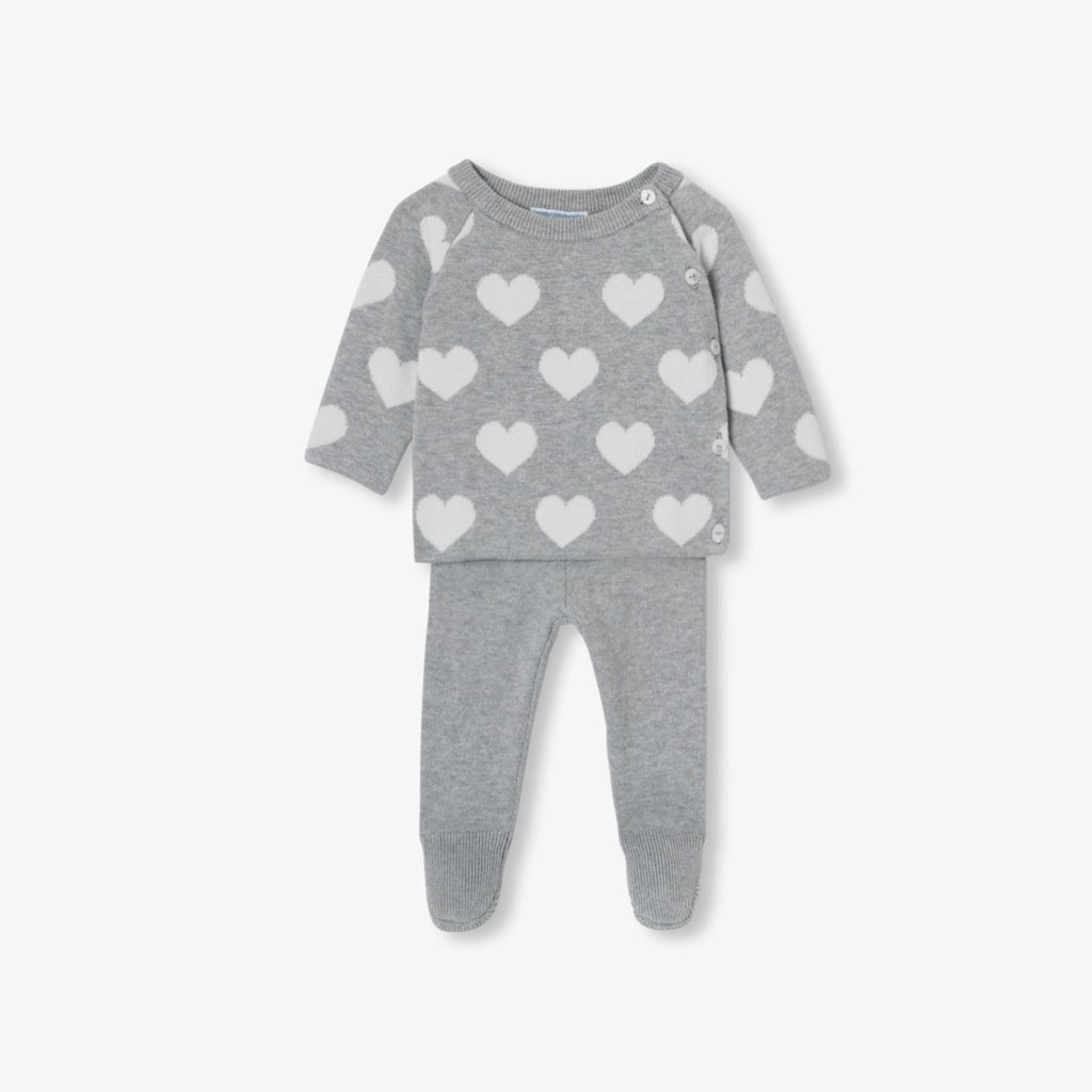 Newborn cotton outfit set - Grey/White
