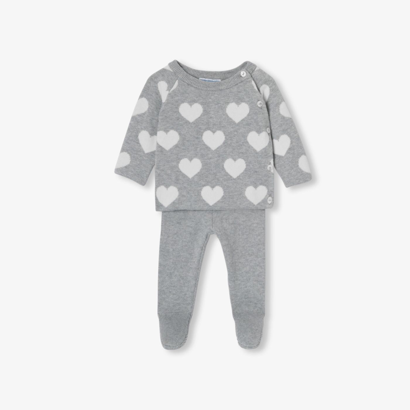 Newborn cotton outfit set - Grey/White