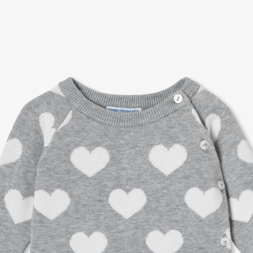 Outfit Set in Cotton Neonati - Grey/White