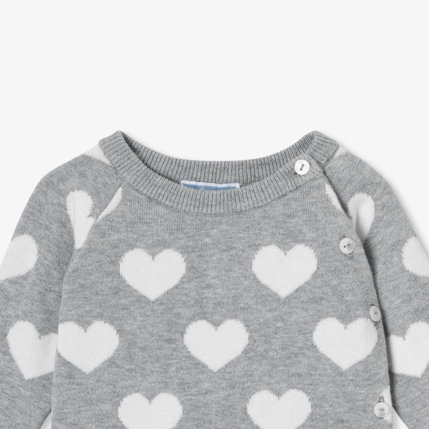 Outfit Set in Cotton Neonati - Grey/White