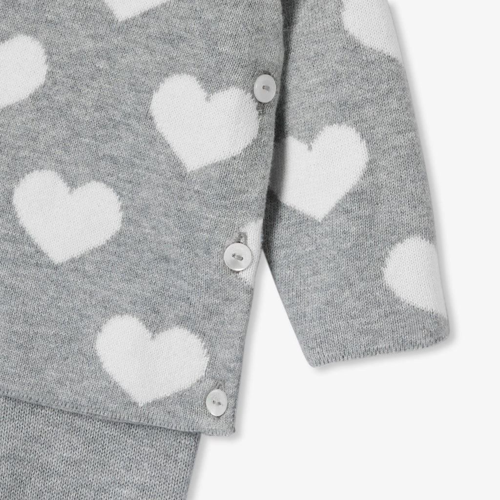 Outfit Set in Cotton Neonati - Grey/White