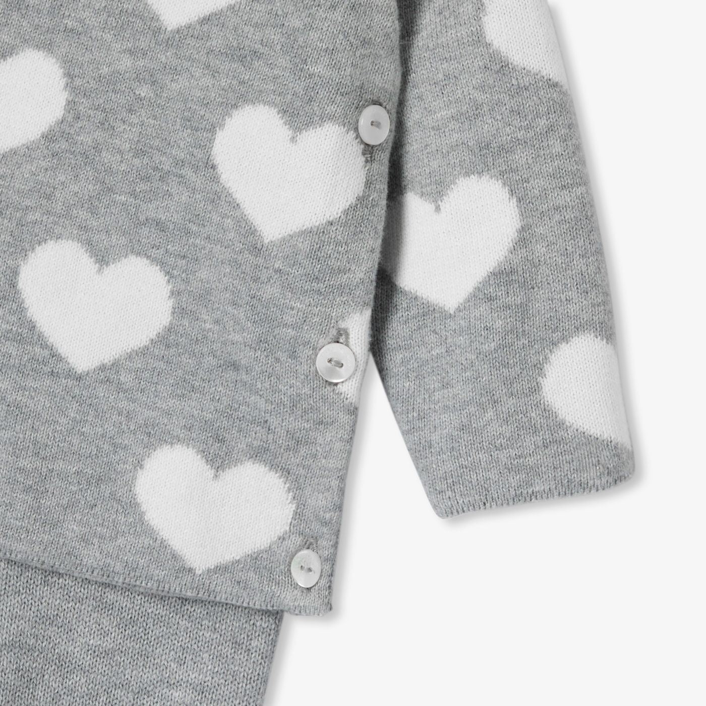 Outfit Set in Cotton Neonati - Grey/White