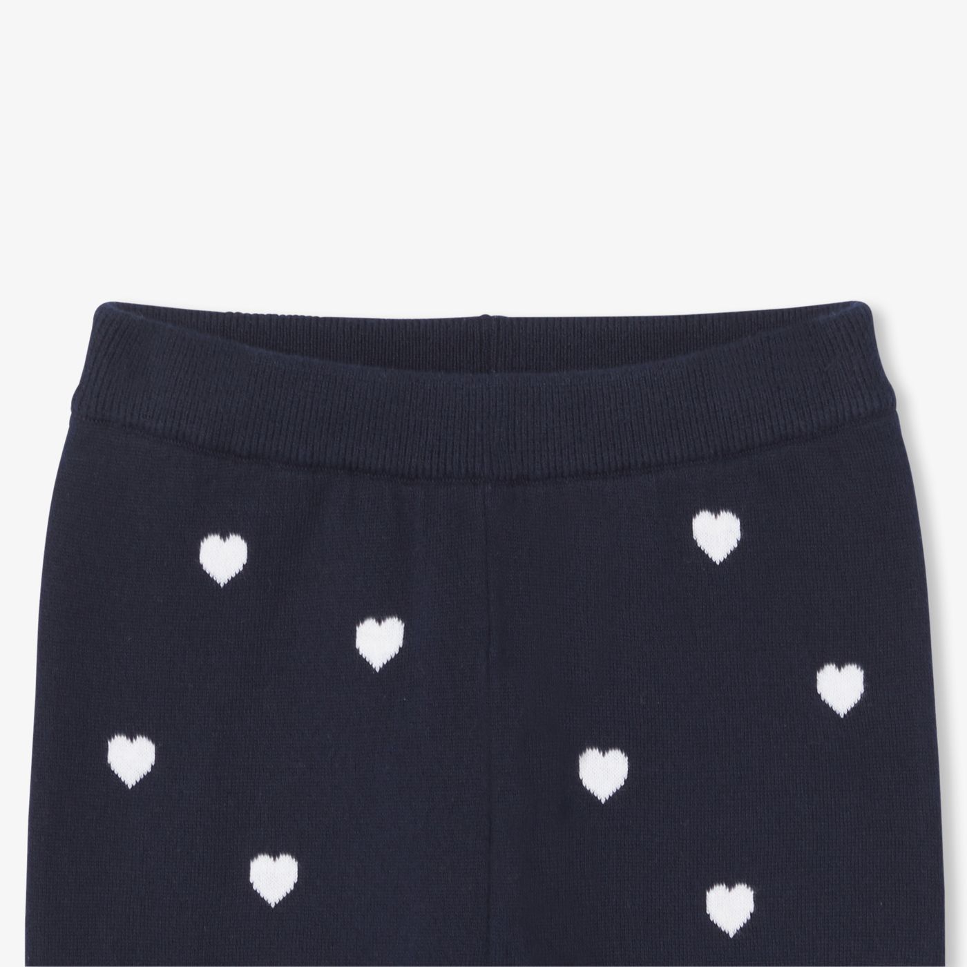 Baby girl trousers with heart motif - Navy Blue/White